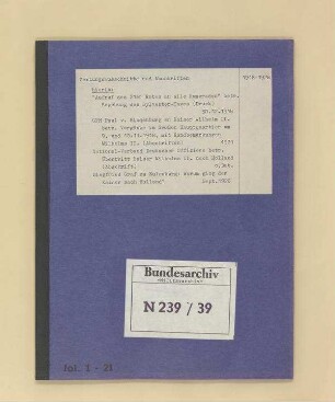 Zeitungsausschnitte und Abschriften