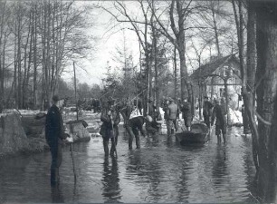 Hochwasser in Burg : Landschaft - Spreewald. Ort: Bórkowy / Burg-Spreewald. Hochwasser