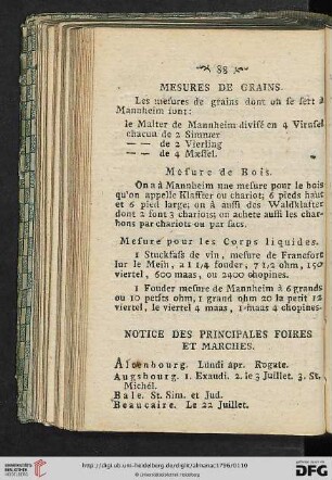 Notice des principales foires et marches