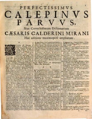 Perfectissimus Calepinus parvus