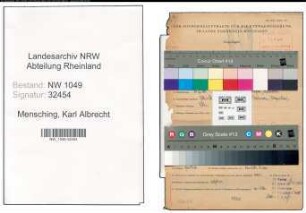 Entnazifizierung Karl Albrecht Mensching , geb. 18.12.1888 ()