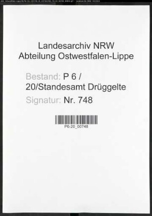 Sterberegister Standesamt Drüggelte