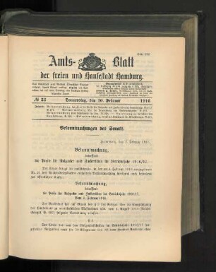 No. 33, 10. Februar 1916