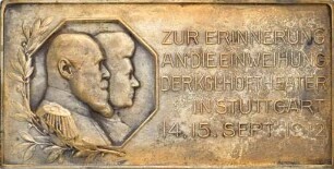 Plakette auf die Einweihung der königlichen Hoftheater in Stuttgart 1912