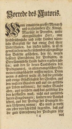 Vorrede des Autoris