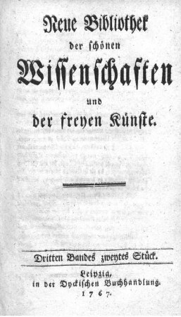 Dritten Bandes zweytes Stück