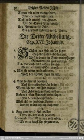 Die Dritte Abtheilung. Cap. XVI. Johannis