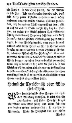 Heimliche Verlöbnisse oder Winckel-Ehen.