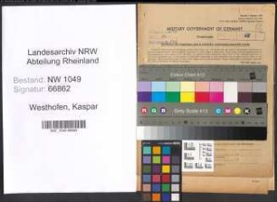 Entnazifizierung Kaspar Westhofen , geb. 21.09.1894 (Kaufmann)