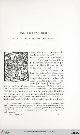 3. Pér. 17.1897: Hans Baldung Grien et le retable de Saint Sébastien