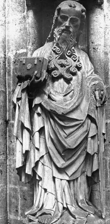 Halberstadt, Dom St. Stephanus und St. Sixtus, Chor, südl. Pfeilerreihe, Apostelstatue, Paulus