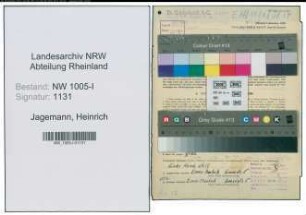 Entnazifizierung Heinrich Jagemann , geb. 29.05.1904 (Werkschutzmann)