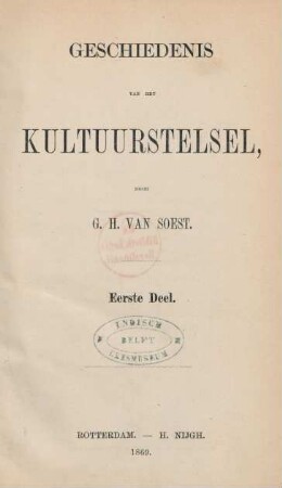 Deel 1: Geschiedenis van het kultuurstelsel