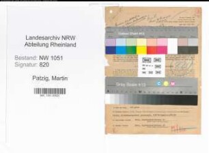 Entnazifizierung Martin Patzig , geb. 24.12.1888 (Fabrikant)