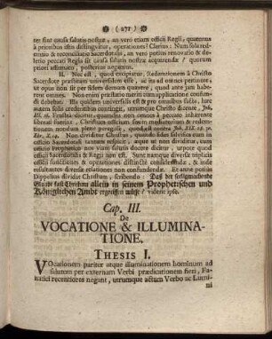 Cap. III. De Vocatione & Illuminatione.