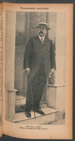 Don Eloy Udabe, jefe de la División de Orden Público - [Retrato] : Transeúntes conocidos