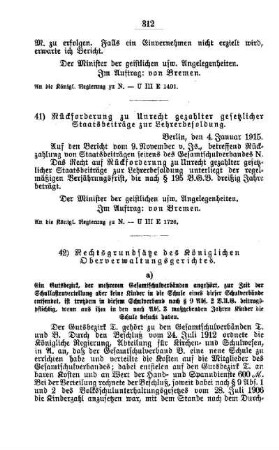 Rückforderung zu Unrecht gezahlter gesetzlicher Staatsbeiträge zur Lehrerbesoldung : [H. Öffentliches Volksschulwesen]
