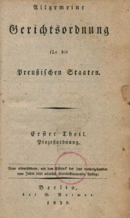 Theil 1: Prozeßordnung
