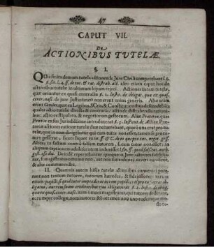 Caput VII. De Actionibus Tutelae