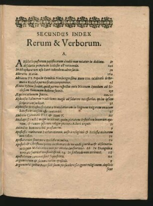 Secundus Index Rerum & Verborum.