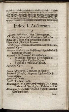 Index I. Auctorum.