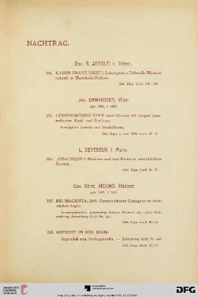 Nachtrag (Nr. 254-275)