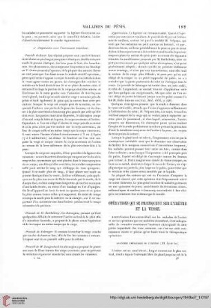 Opérations qui se pratiquent sur l'urètre et la vessie