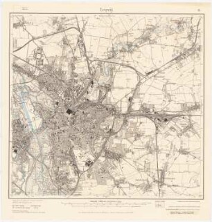 Regionalplanung Bitterfeld-Delitzsch: Planungsunterlage Messtischkarte (1908), Teilblatt 11. (Leipzig), 1:25000