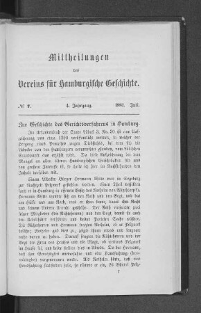 Zur Geschichte des Gerichtsverfahrens in Hamburg.