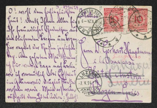 Brief von Herbert Eulenberg an Gerhart Hauptmann