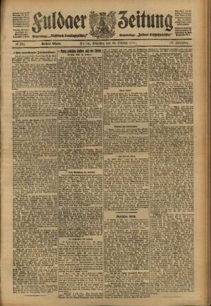 Erste Ausgabe vom Dienstag, den 10. Oktober 1911.