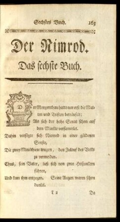 Der Nimrod. Das sechste Buch