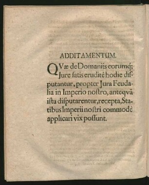 Additamentum.