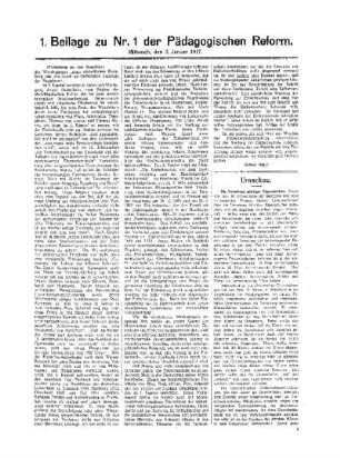 [Neuere Beiträge zum Problem des Aufstiegs der Begabung] : (Fortsetzung aus dem Hauptblatt) ; (Schluß folgt) ; Beilage zu Nr. 1 der Pädagogischen Reform