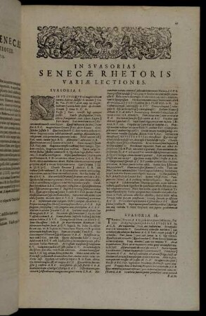 In Suasorias Senecæ Rhetoris Variæ Lectiones.