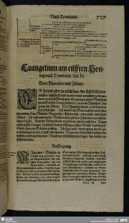 Evangelium am eilfften Sontag nach Trinitatis, Luc. 18.