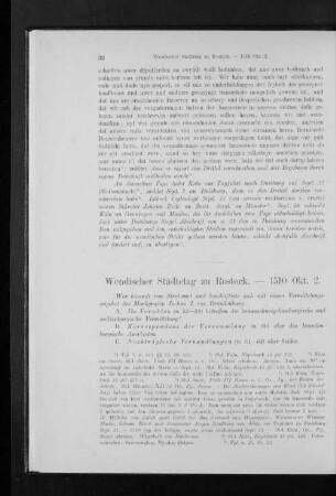 Wendischer Städtetag zu Rostock. - 1510 Okt. 2.