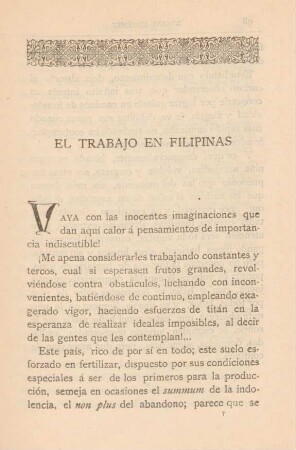 El trabajo en Filipinas