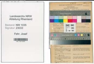 Entnazifizierung Josef Fehr , geb. 24.02.1907 (Kaufmaennischer Angestellter)