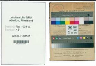 Entnazifizierung Heinrich Wieck , geb. 26.01.1901 (Bahninspektor)