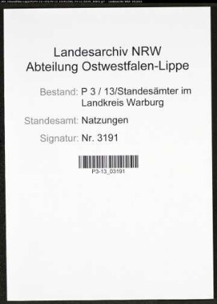 Heiratsregister Standesamt Natzungen