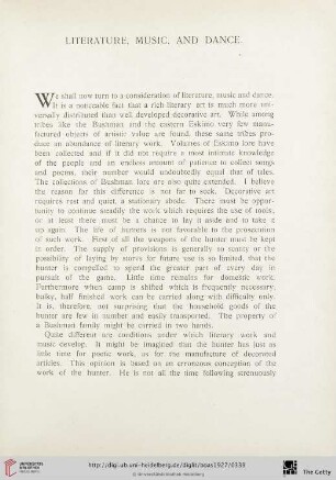 Literature, music, and dance