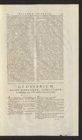 Glossarium Vocum Barbararum, Corruptarum & exoticarum, quae in hoc quinto tomo continentur