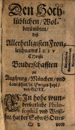 Betrachtungen von der Ewigkeit