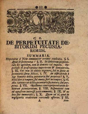 Dissertatio Juridica De Perpetuitate Debitorum Pecuniariorum