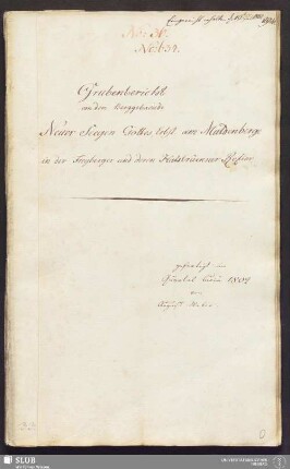 Grubenbericht von dem Berggebaeude Neuer Seegen Gottes, Erbst. am Muldenberge in der Freyberger und deren Halsbrückner Refier - 17.6541 4.