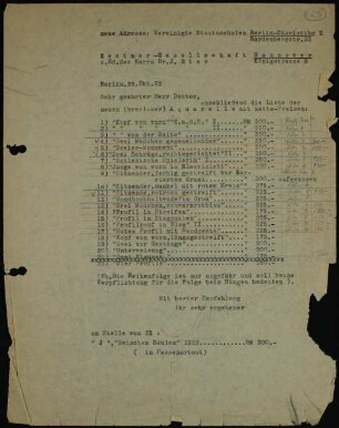Sehr geehrter Herr Doktor, anschließend die Liste der neuen...