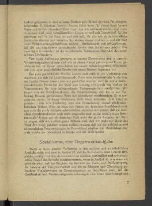 Sozialismus, eine Gegenwartsaufgabe