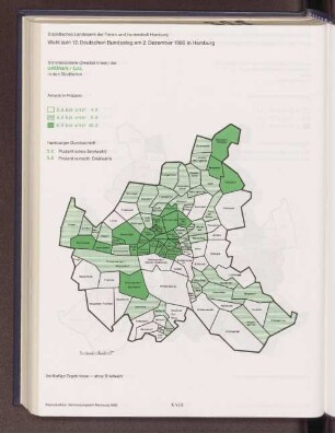 Stimmenanteile (Zweitstimmen) der GRÜNEN/ GAL in den Stadtteilen