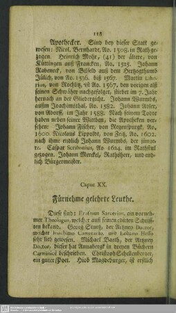 Caput XX. Fürnehme gelehrte Leuthe